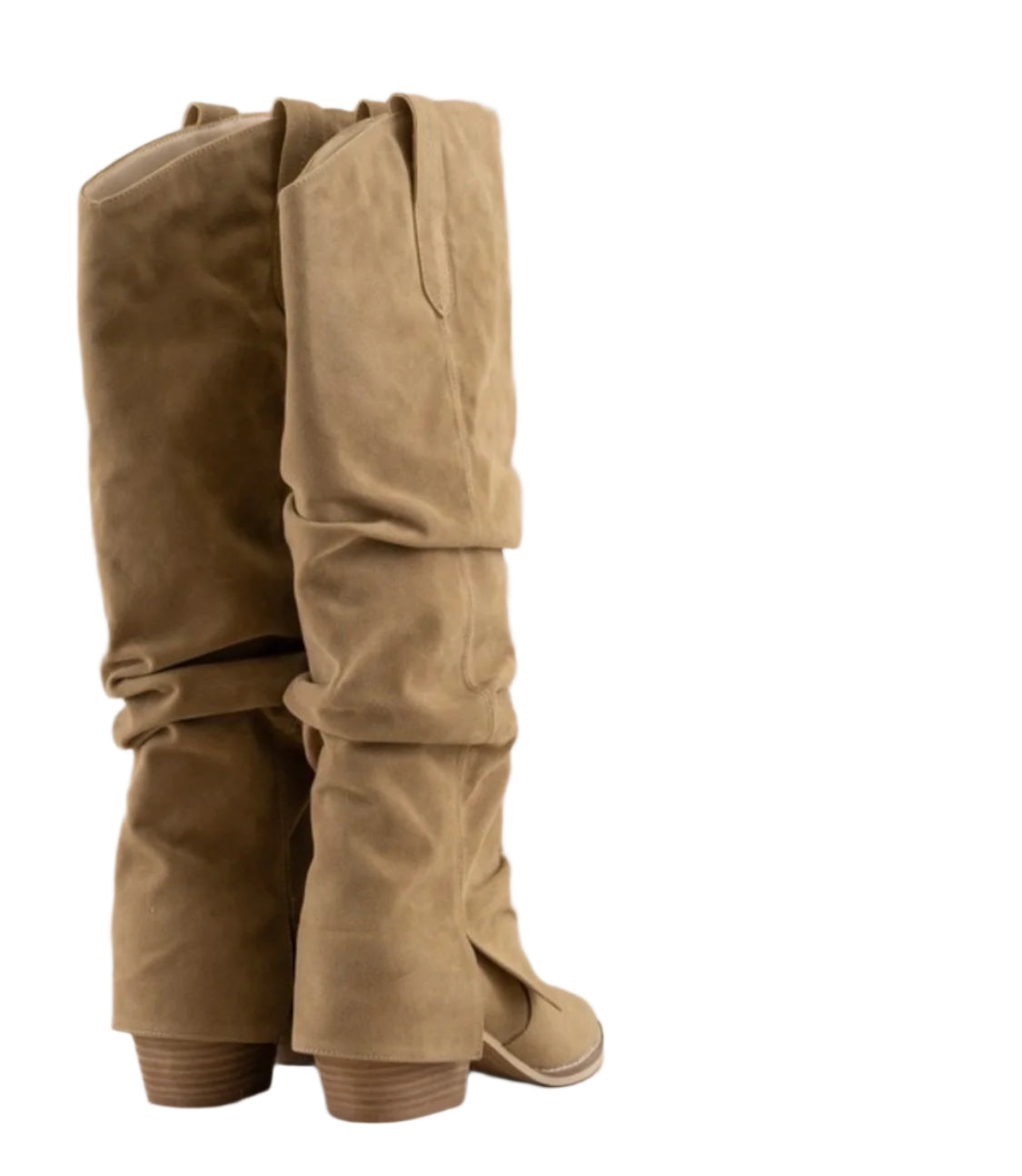 The Vanessa-KHAKI Fold Over Slit Jean Boots