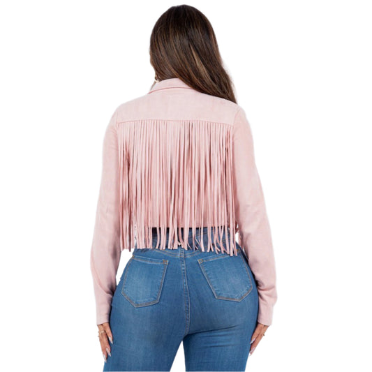 PINK Rosa Fringe Faux Suede Jackets