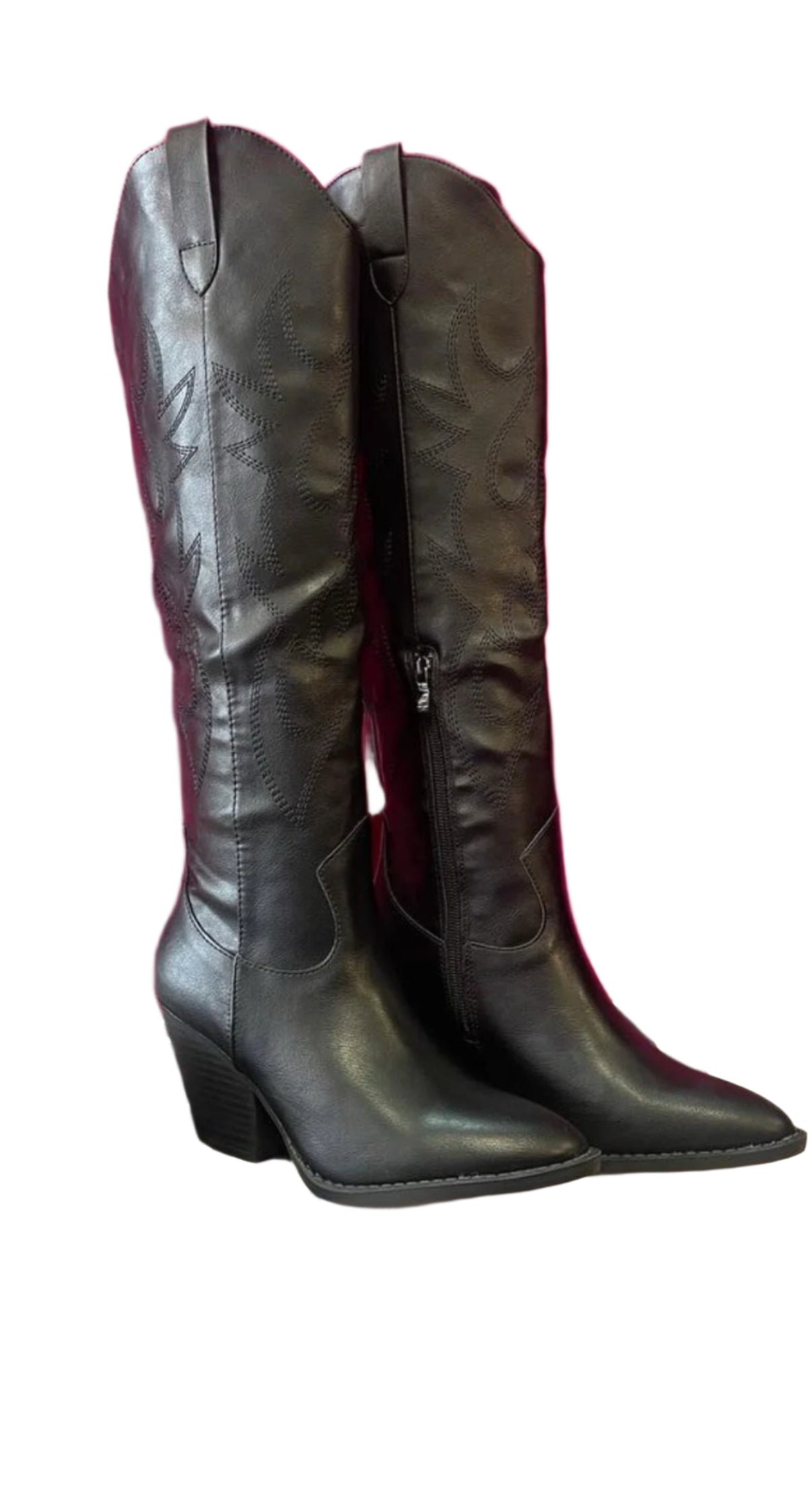 BLACK Wild West Thigh High Boots