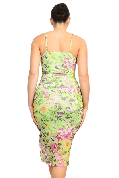 Lime  Floral  Dress