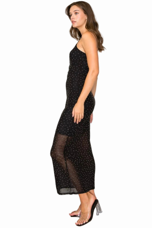 Medeline BLACK RHINESTONE DRESS