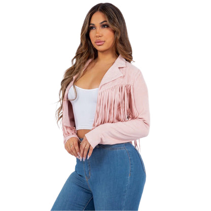PINK Rosa Fringe Faux Suede Jackets